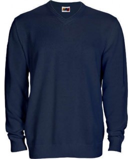 Jersey punto cuello pico azul marino