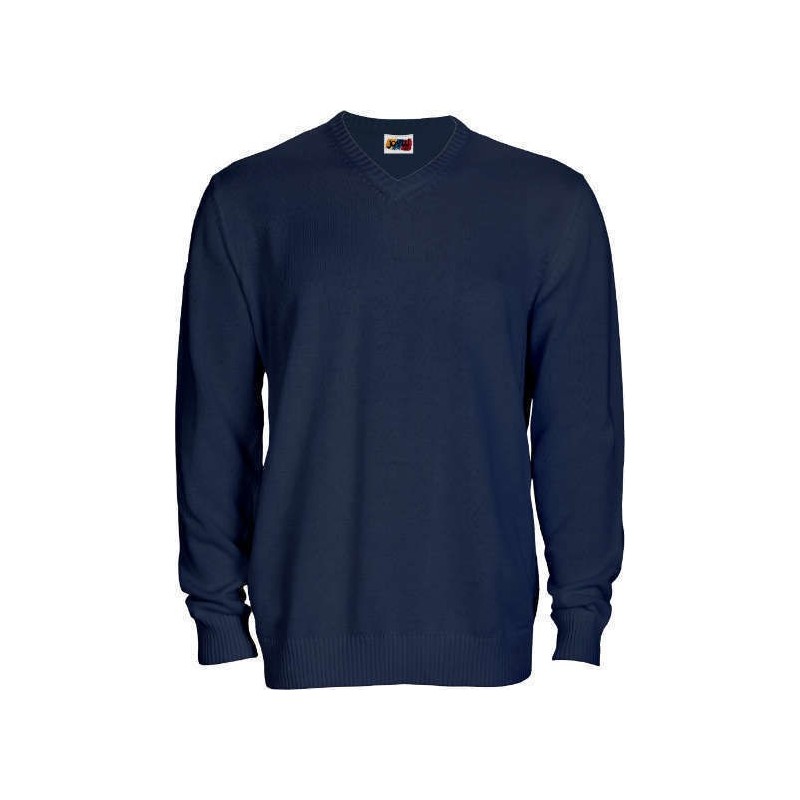 Jersey punto cuello pico azul marino