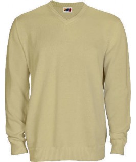 Jersey punto cuello pico beige