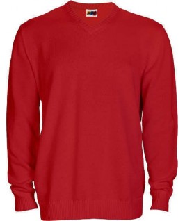 Jersey punto cuello pico rojo