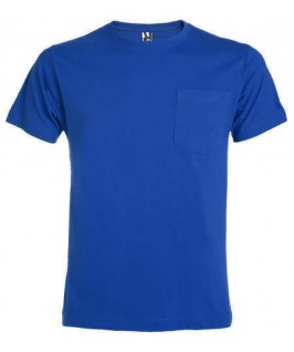 Camiseta con bolsillo azul eléctrico