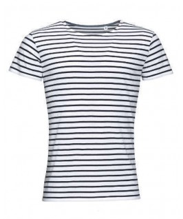 Camiseta rayas blanco con azul marino