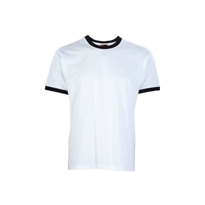 Camiseta ringer blanco con negro