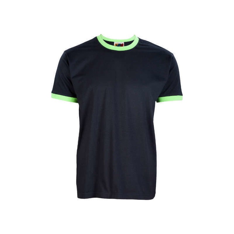 Camiseta ringer negro con verde pistacho