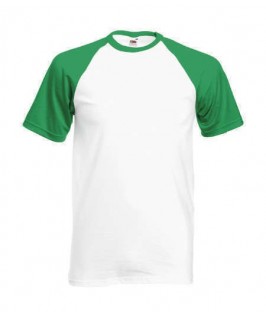 Camiseta baseball blanco con verde
