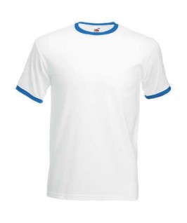 Camiseta ringer blanco con azul eléctrico Camiseta ringer blanco con azul eléctrico