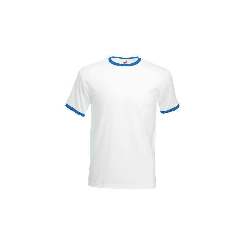 Camiseta ringer blanco con azul eléctrico Camiseta ringer blanco con azul eléctrico