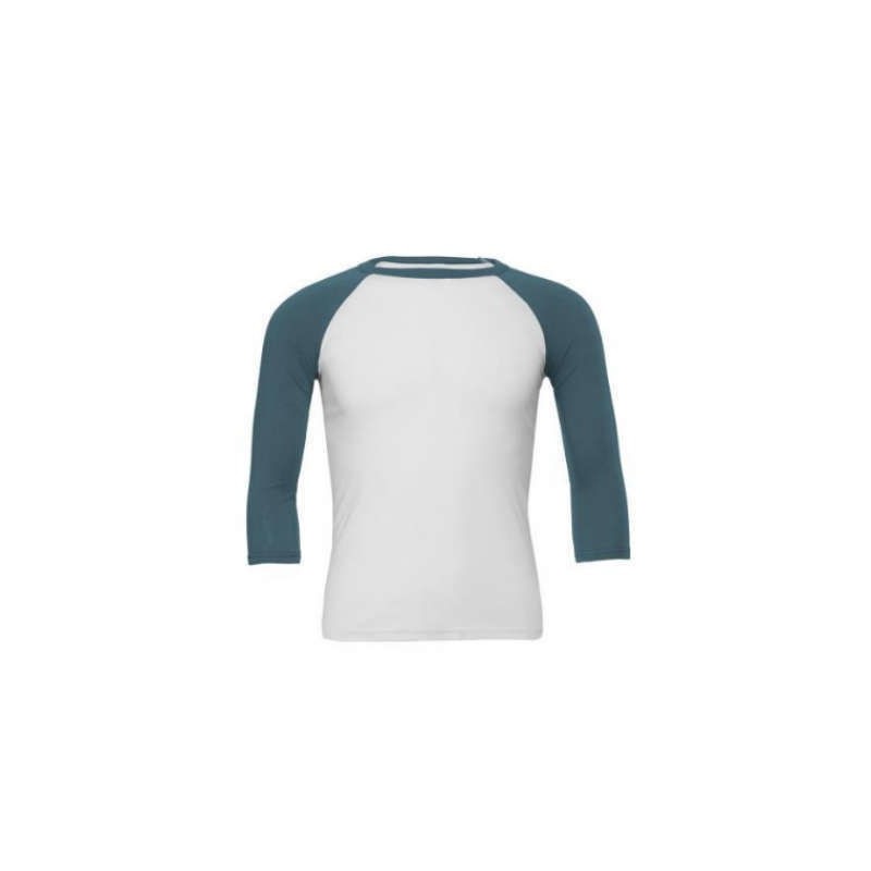 Camiseta Baseball blanco con azul tejano
