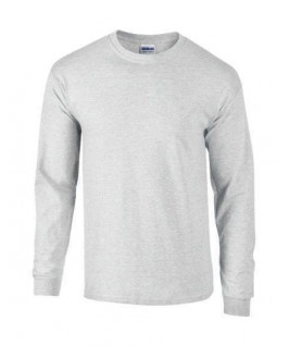 Camiseta manga larga gris jaspeado claro