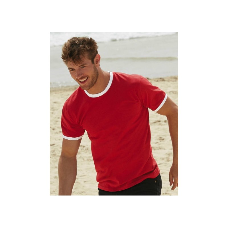 Camiseta ringer rojo con blanco