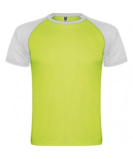 Camiseta técnica verde fluor con blanco