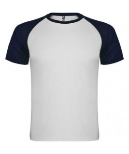 Camiseta técnica blanca con azul marino