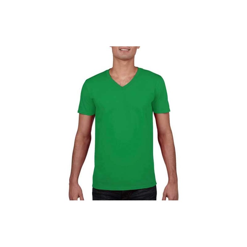 Camiseta Cuello V verde 