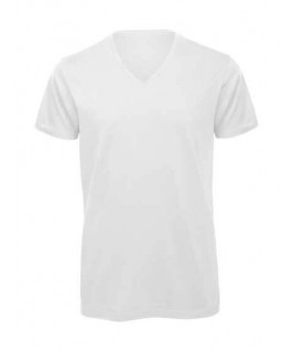 Camiseta orgánica cuello V blanca
