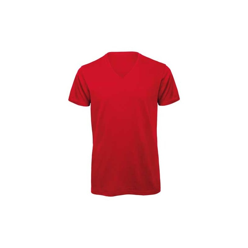 Camiseta orgánica cuello V roja