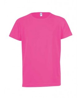 camiseta rosa fluorescente