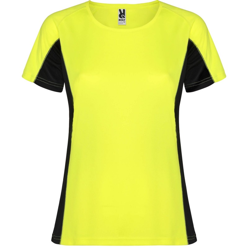 Camiseta técnica Shanghai Amarillo fluorescente con negro