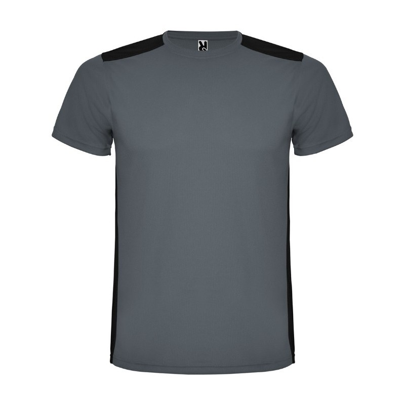 Camiseta técnica de color gris con negro