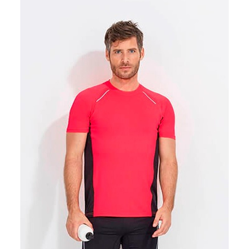 Camiseta Running coral fluorescente