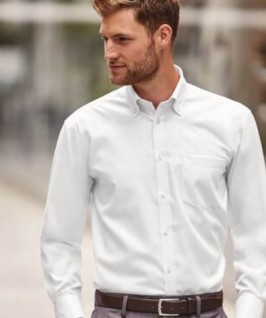 Camisa Manga Larga Hombre con Bolsillo blanca