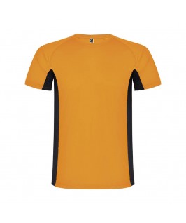 Camiseta técnica Shanghai naranja fluorescente con negro