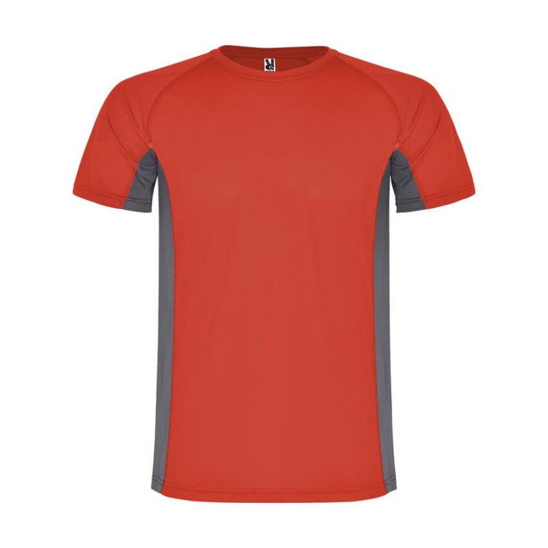 Camiseta técnica Shanghai rojo con gris