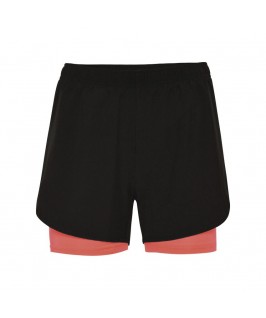 Pantalón corto deportivo negro con coral