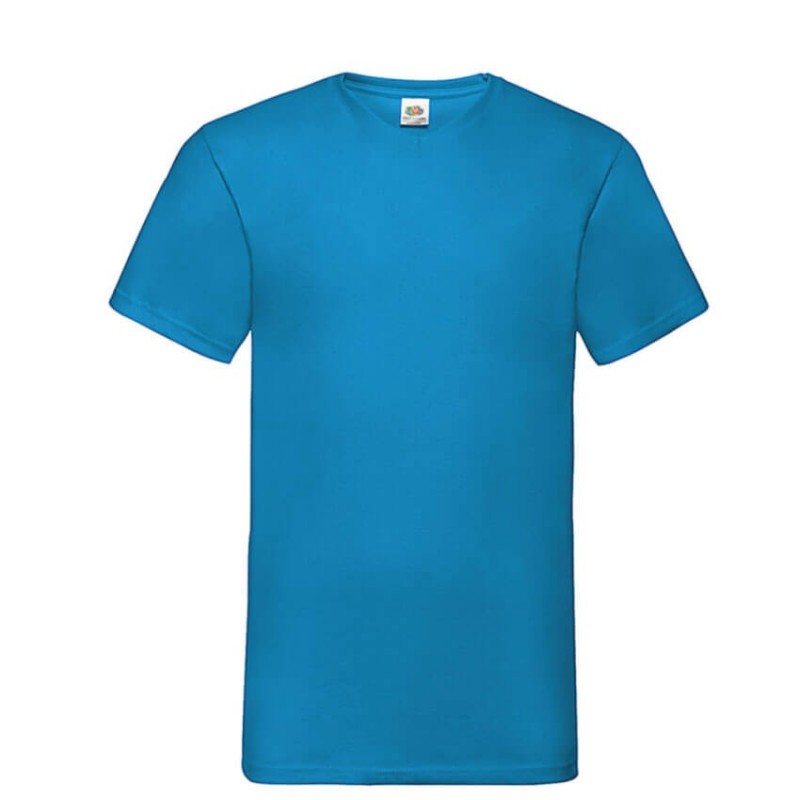 Camiseta cuello pico azul pitufo