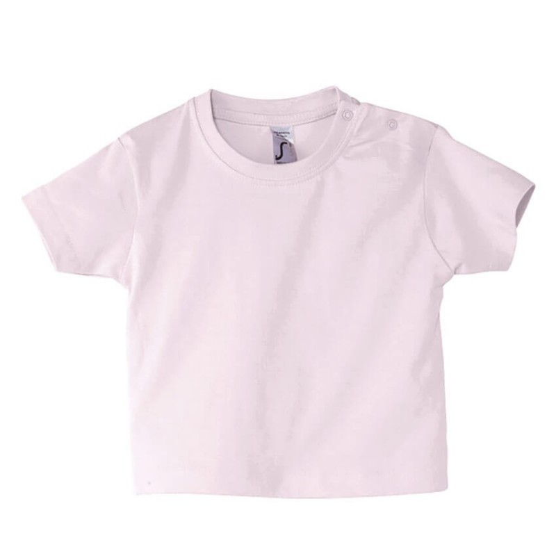 Camiseta Manga Corta Bebé rosa suave