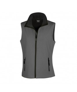 Chaleco softshell gris oscuro con negro