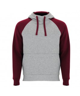 Sudadera gris jaspeado con granate Sudadera gris jaspeado con granate