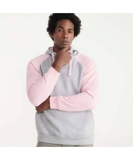 Sudadera gris jaspeado con rosa Sudadera gris jaspeado con rosa