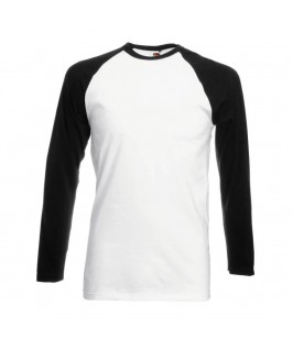 Camiseta baseball blanca con negro