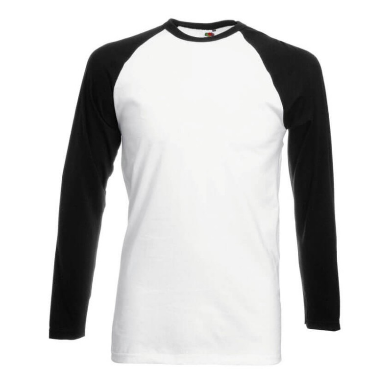 Camiseta baseball blanca con negro