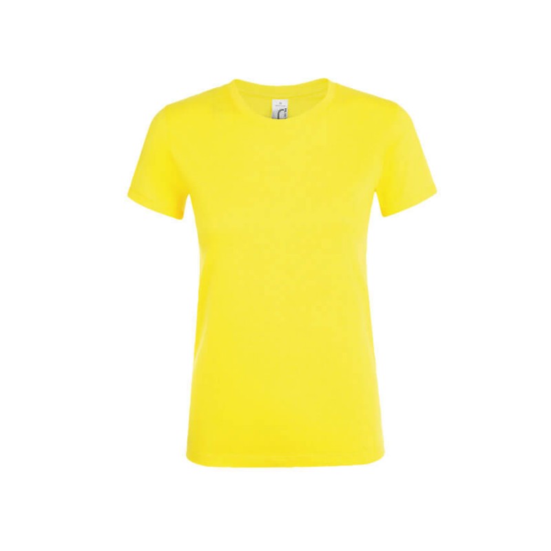 Camiseta manga corta mujer amarillo