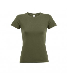Camiseta manga corta mujer verde militar