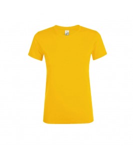 Camiseta manga corta mujer amarillo oro