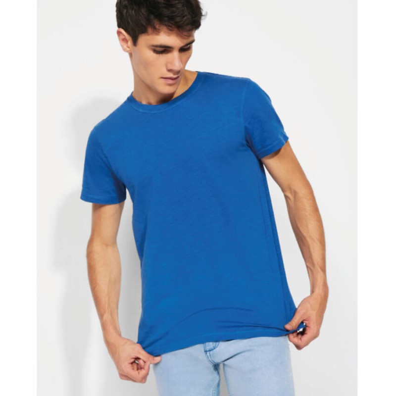 Camiseta tejido vigoré azul eléctrico