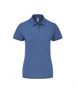 Polo mujer manga corta azul eléctrico jaspeado Polo mujer manga corta azul eléctrico jaspeado