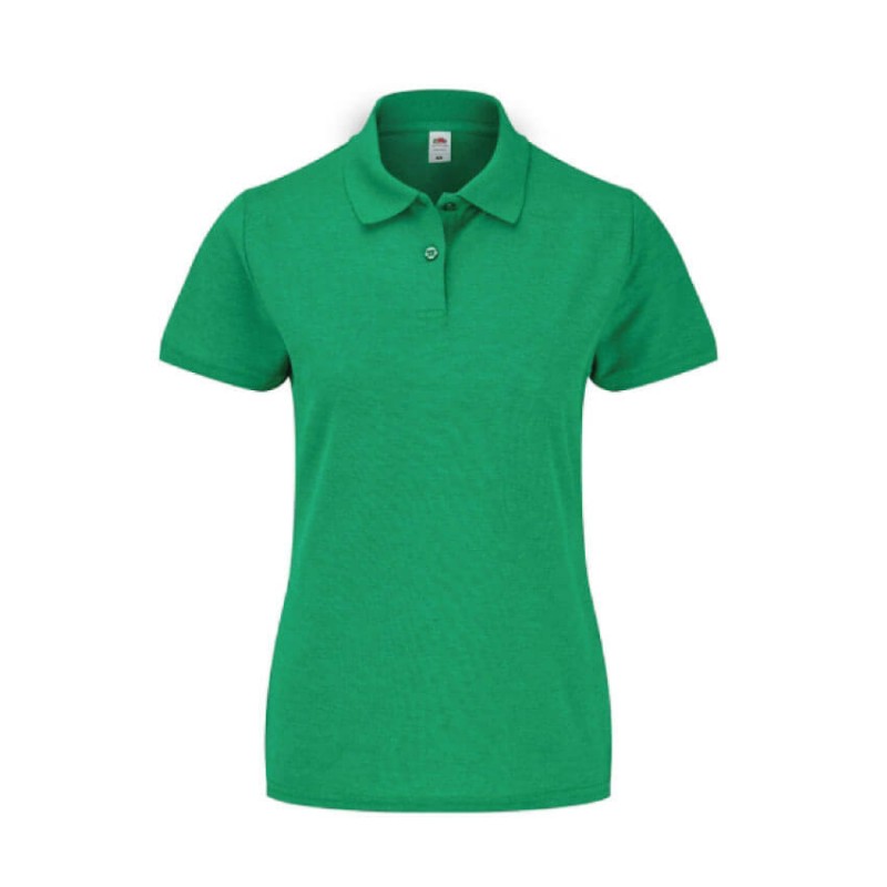 Polo mujer manga corta verde jaspeado Polo mujer manga corta verde jaspeado