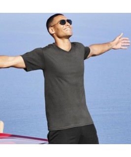 Camiseta Manga Corta Cuello pico gris oscuro Camiseta Manga Corta Cuello pico gris oscuro