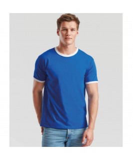 Camiseta ringer azul ellectrico con blanco