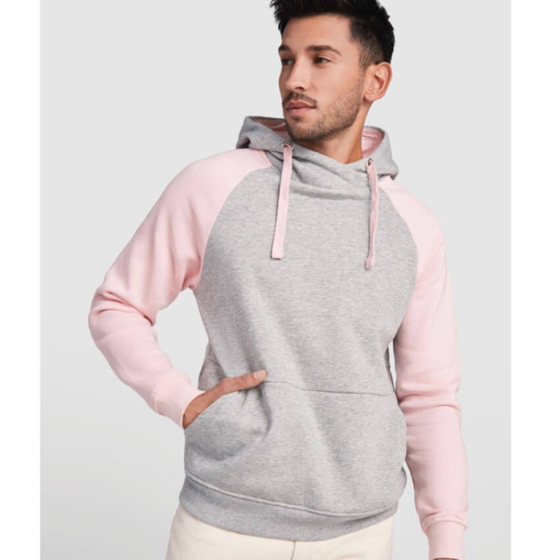 Sudadera gris jaspeado con rosa Sudadera gris jaspeado con rosa