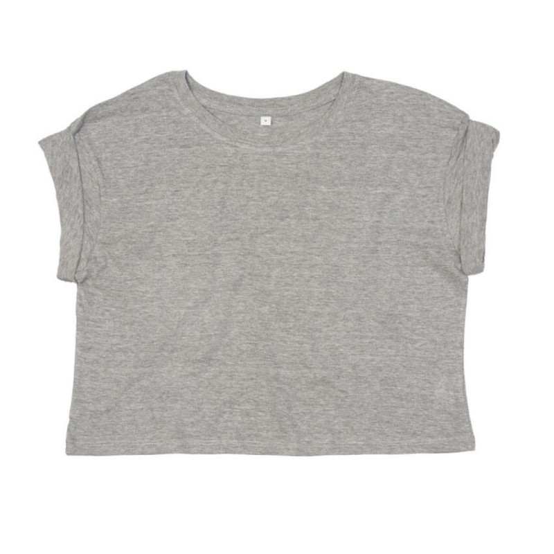 Camiseta corta orgánica gris jaspeado