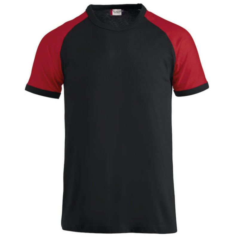 Camiseta bicolor negro con rojo