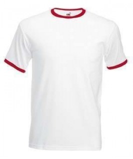Camiseta ringer blanco con rojo