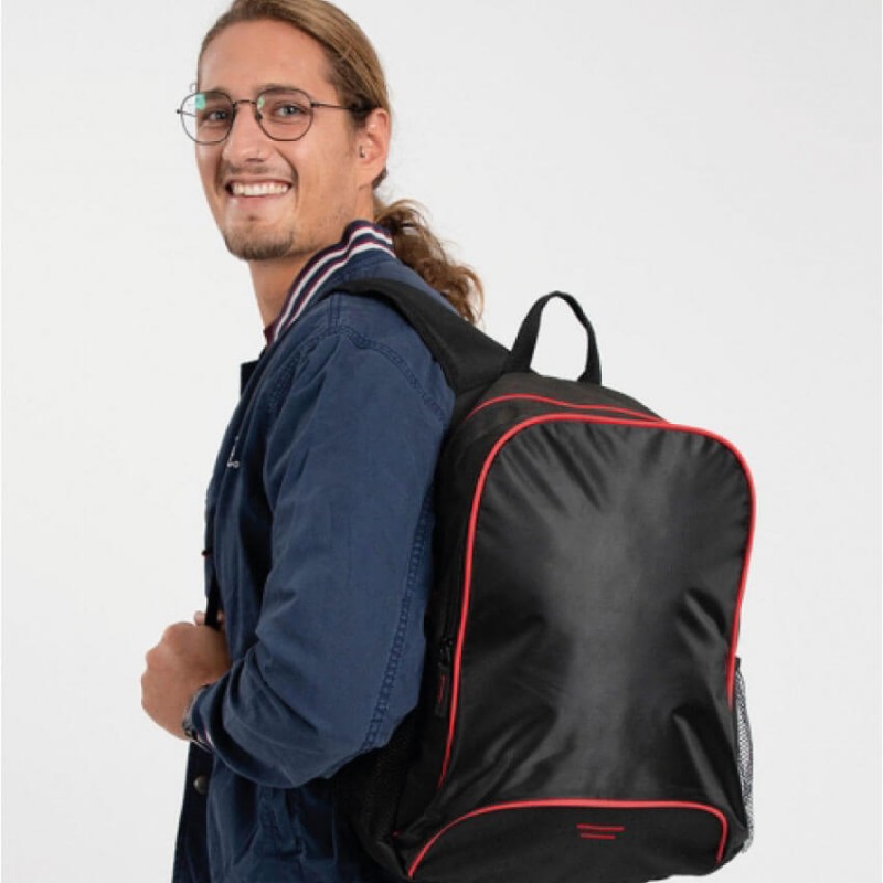Mochila Osaka negro con rojo