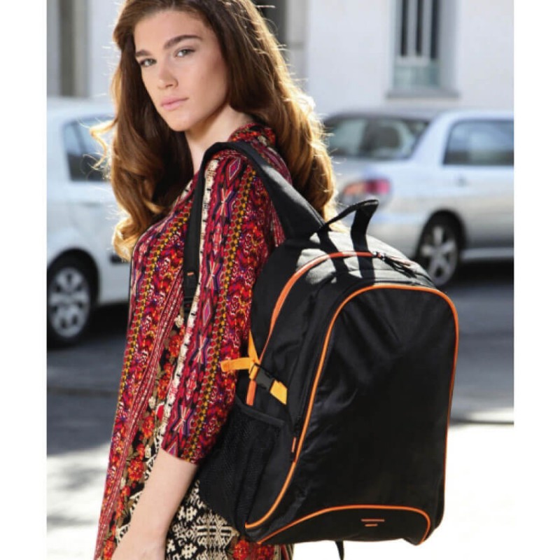 Mochila Osaka negro con naranja