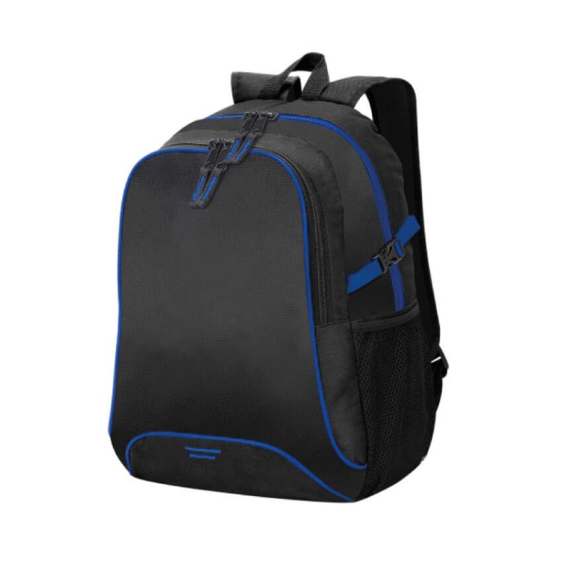 Mochila Osaka negro con azul eléctrico
